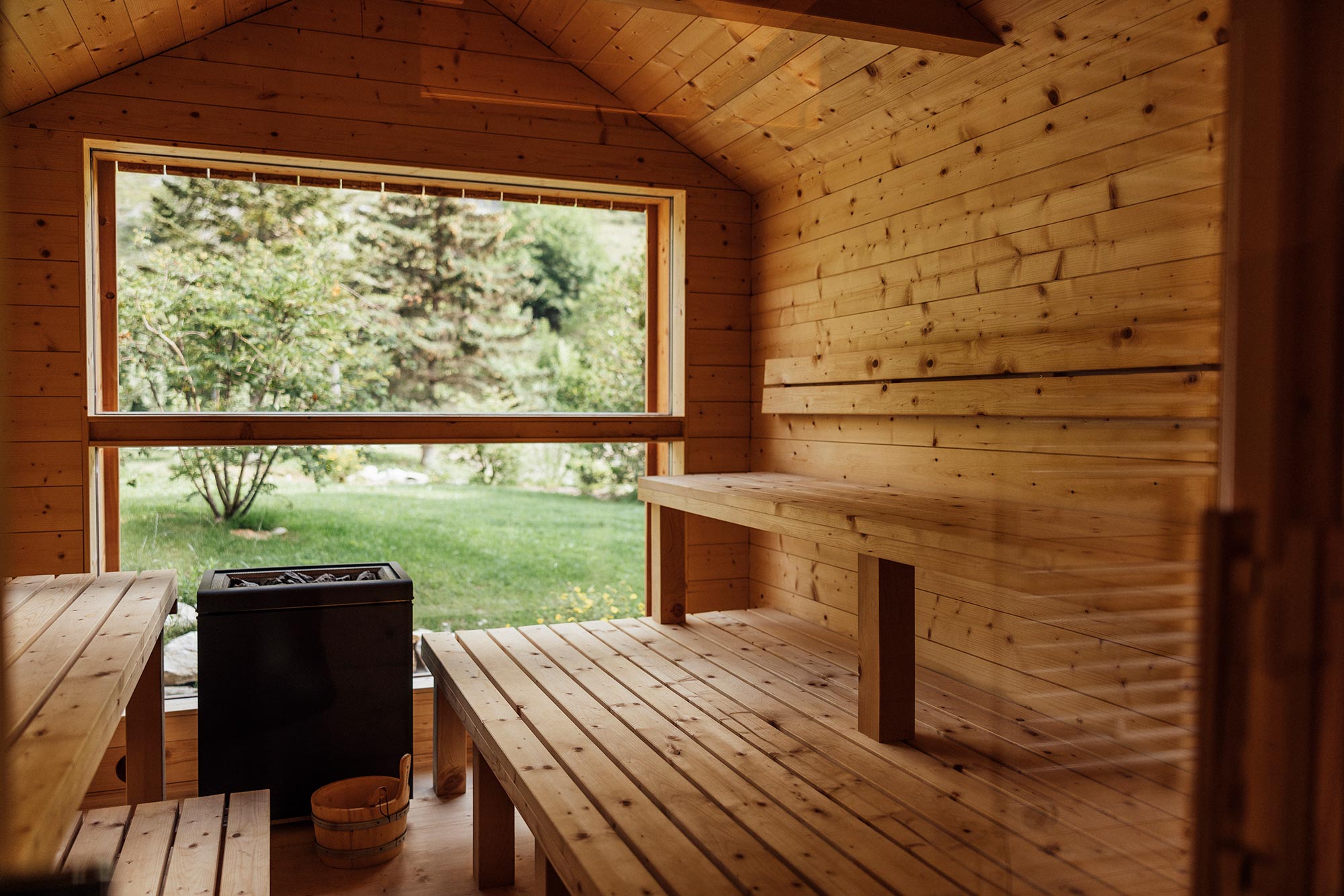 Sauna in der Valle Maira, Piemont